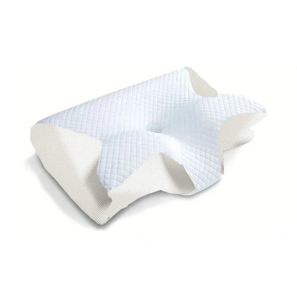 Aurenza Shop 1pc memory foam cervical pillow with ergonomic 2-in-1 contour design for neck pain relief and orthopedic support.