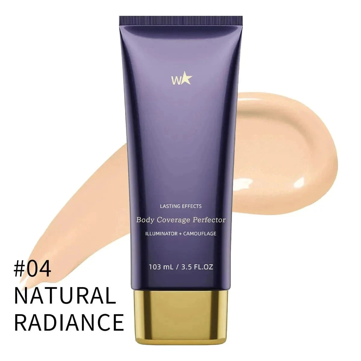 Aureza Shop waterproof body concealer covering scars, spots, varicose veins, and tattoos on legs and body, in a sleek tube.