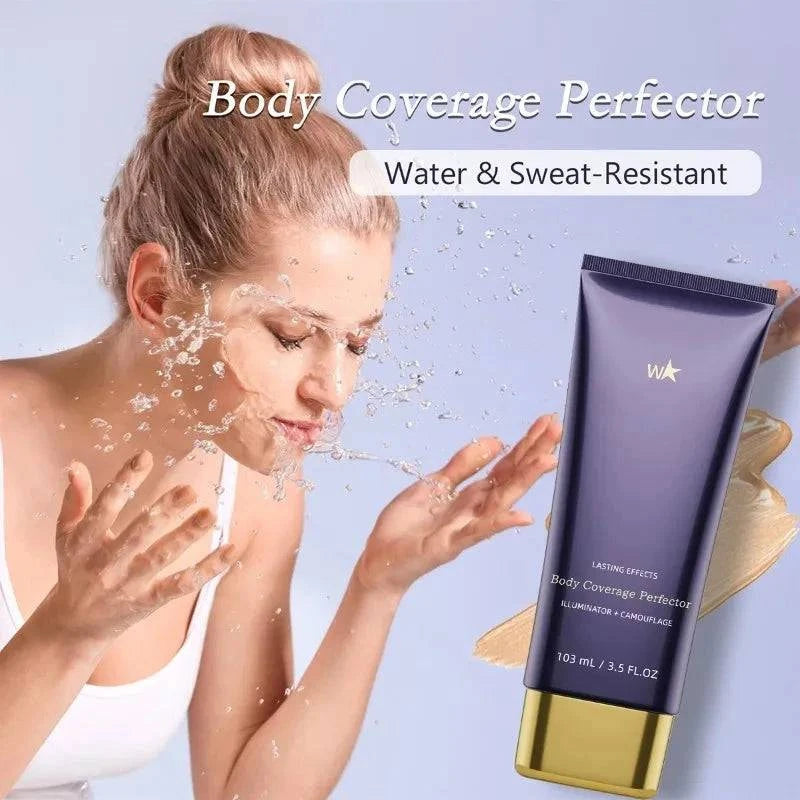 Aqua waterproof body concealer by Blend Cosmetics for legs and body, covering scars, spots, varicose veins, and tattoos.