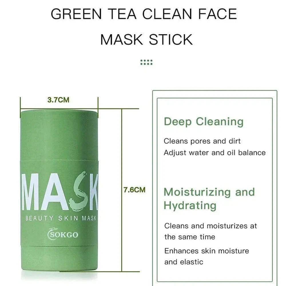 Green Tea Purifying Clay Face Mask by Aurenza Shop with a jar of the oil-control blackhead remover for clear, refreshed skin