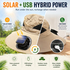 Summer Hot Sale🔥 New Ultralight Solar Fan Sun Hat – Lighter Than a Baseball!