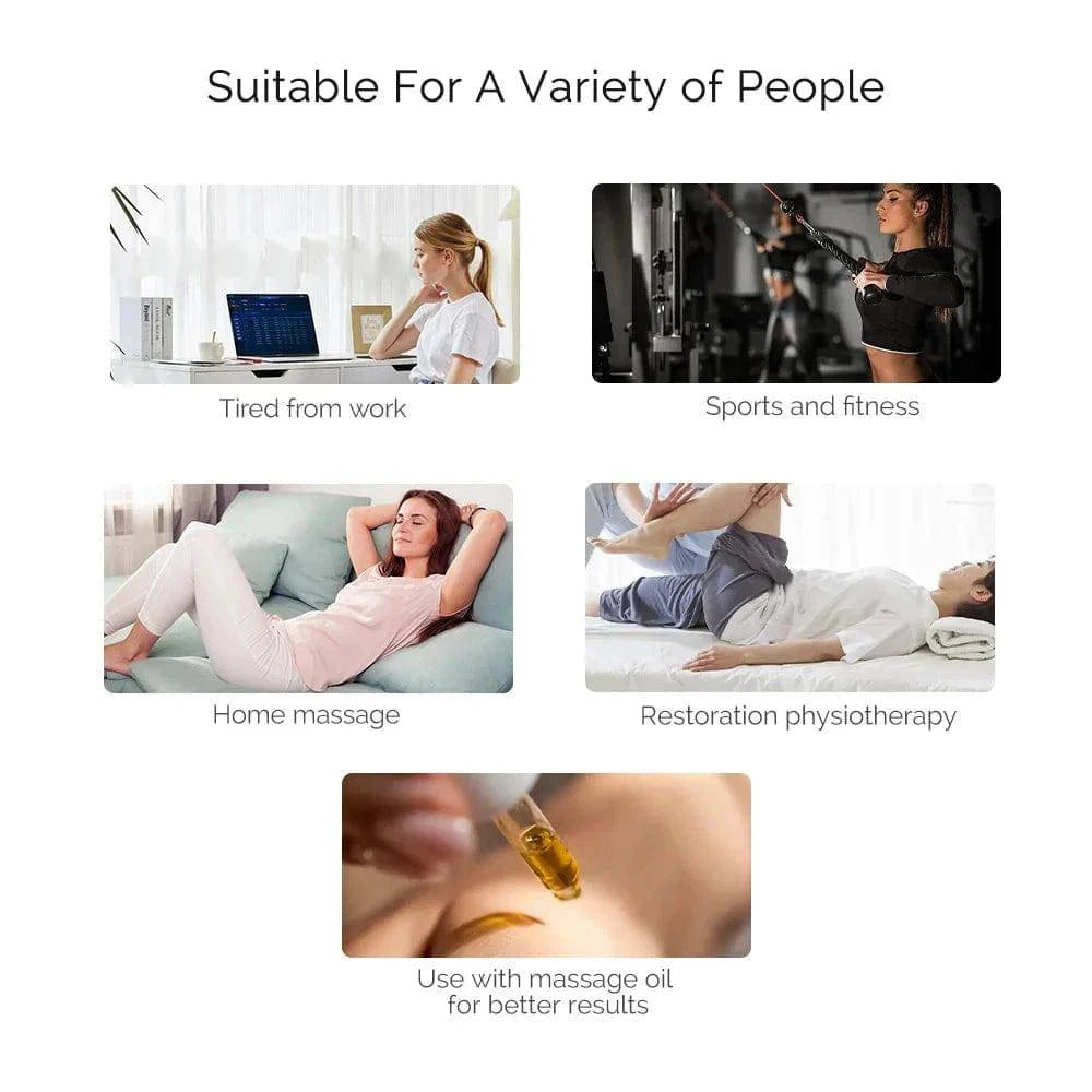 Aurenza Shop electric fascia scraper massager with micro current vibration, 10500RPM for muscle relaxation and skin therapy.