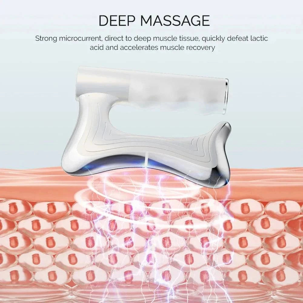Aurenza Shop electric fascia scraper massager with micro current vibration, 10500RPM for muscle relaxation and fascia release.