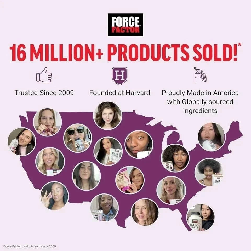A woman taking Force Factor Hair Growth Accelerator soft chews, hair growth vitamins for women by Aurenza Shop