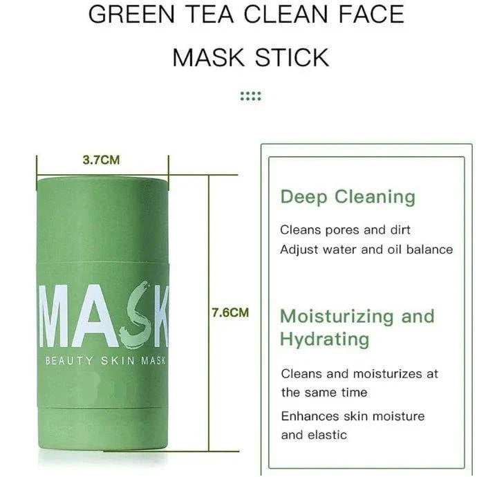 Aqua green clay face mask stick by Aurenza Shop for deep cleansing, blackhead removal, and purifying facial skincare.