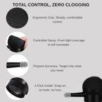 Aurenza Shop hair building fibers for thinning hair, 2-in-1 kit for men and women, close-up of fibers blending into hair.