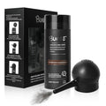Aurenza Shop hair building fibers kit for thinning hair, showing natural-looking fibers in a 2-in-1 package for men and women.