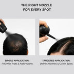 Aurenza Shop hair building fibers kit for thinning hair, showing natural fibers for men and women in a 2-in-1 hair enhancement kit.