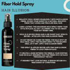 Aurenza Hair Illusion 100% real hair fibers combo with fibers, hold spray, water spray, and applicator for thickening hair.