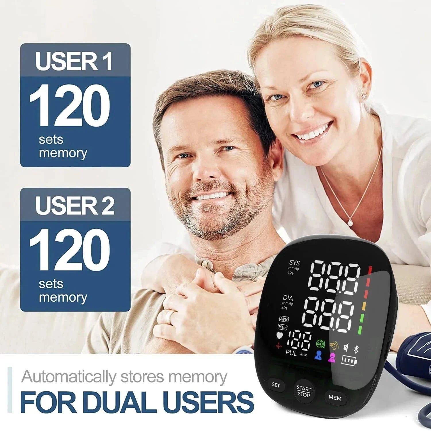 Aurezza Shop Kingclinic digital arm blood pressure monitor with LED display and portable design for home use.