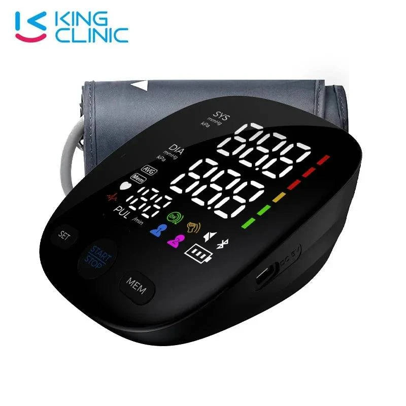 Aurezza Shop Kingclinic digital arm blood pressure monitor with LED display, portable electronic design for accurate home BP readings