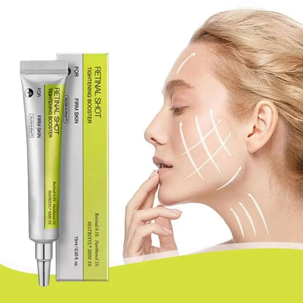 Aurenza Shop Korean Retinol Eye Cream in a sleek jar, designed to exfoliate, moisturize, and brighten the delicate eye area.