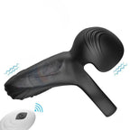 Men's silicone ring electric massager with resonance technology, featuring sleek design and adjustable settings for relaxation.