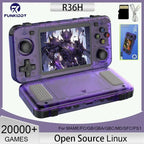 A horizontal retro handheld game console with 3.5-inch screen, open source, 64GB storage, perfect for boys' gifts.