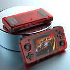 Red Aurenza R36H Game Console with 3.5-inch screen, 64GB storage, horizontal retro handheld design, open source portable video player