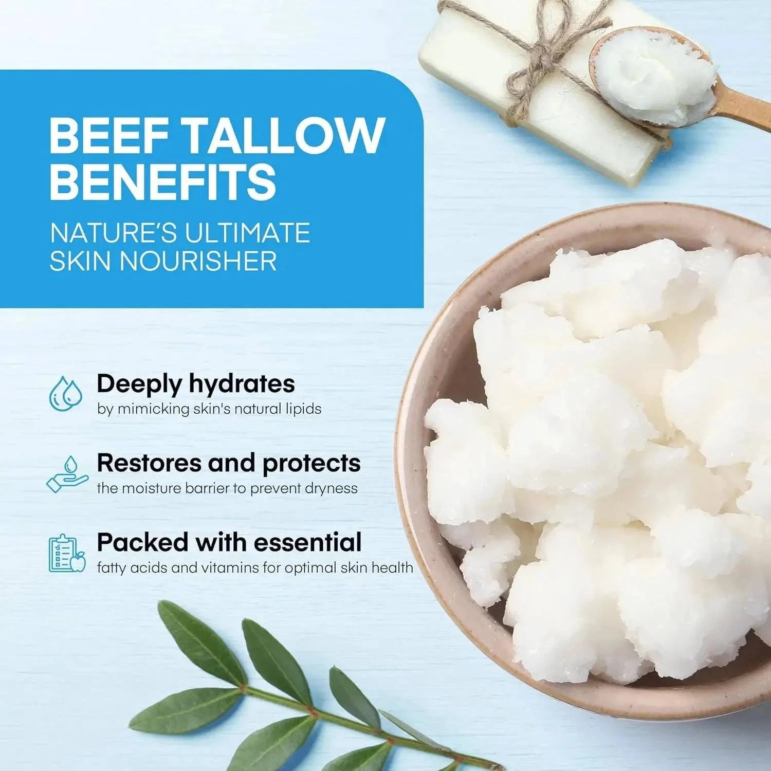 Blue balm with copper peptides GHK-Cu, Manuka honey, and tallow for moisturizing mature, dry, and sensitive skin.