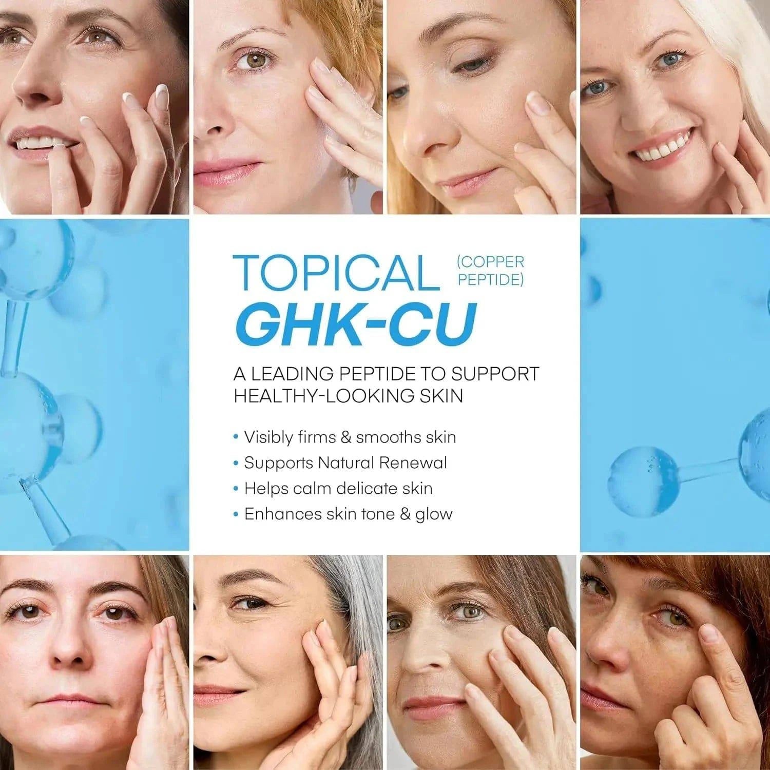 Blue balm with GHK-Cu copper peptides, Manuka honey, and tallow for moisturizing mature, dry, and sensitive facial and body skin.
