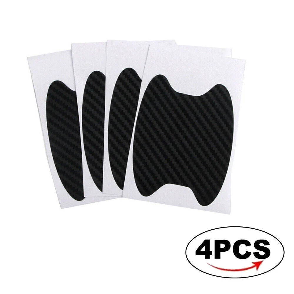 4 x Car Carbon Fiber Door Handle Protector Film Anti-Scratch Sticker Accessories