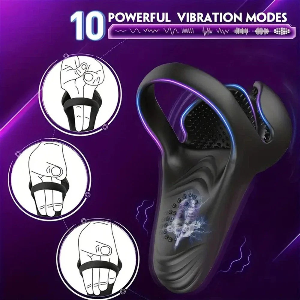 Mens Silicone Ring Resonance Electric Massager