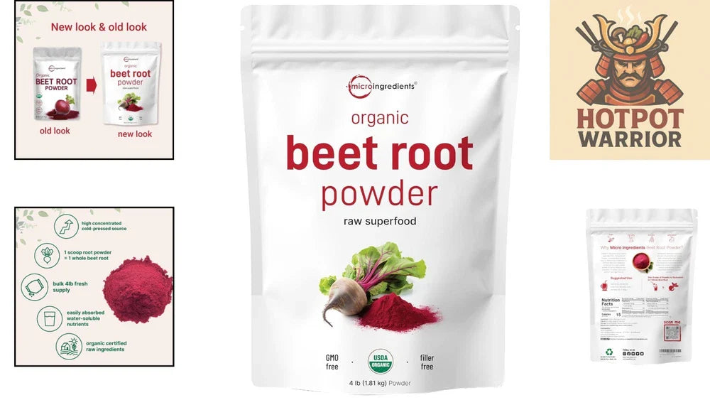 Cold Pressed Organic Beet Root Powder, 4lb | High Concentration, No Additives