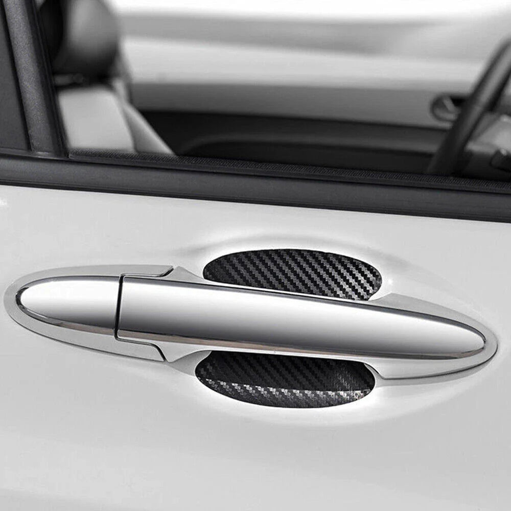 4 x Car Carbon Fiber Door Handle Protector Film Anti-Scratch Sticker Accessories