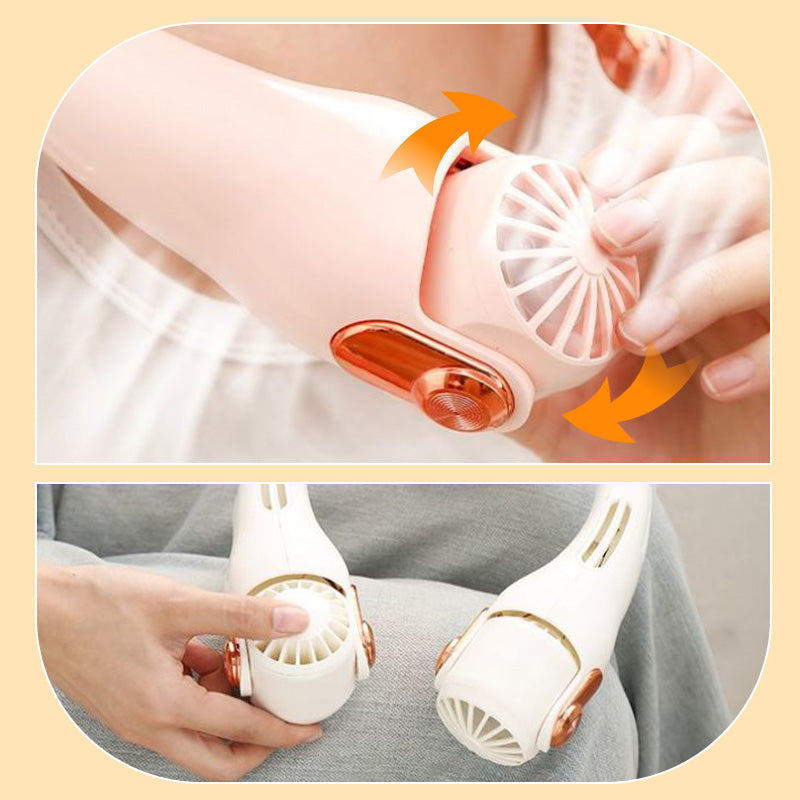 🥳2026 HOT SALE🥳💨 50% OFF!🍃 Neck Air Conditioner Fan – Ultra‑quiet, 360° rotating, 3 speeds. Hands‑free cooling, long battery. Summer essential! 😎🌬️