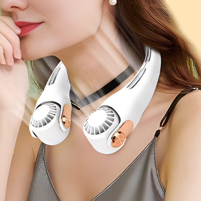 🥳2026 HOT SALE🥳💨 50% OFF!🍃 Neck Air Conditioner Fan – Ultra‑quiet, 360° rotating, 3 speeds. Hands‑free cooling, long battery. Summer essential! 😎🌬️