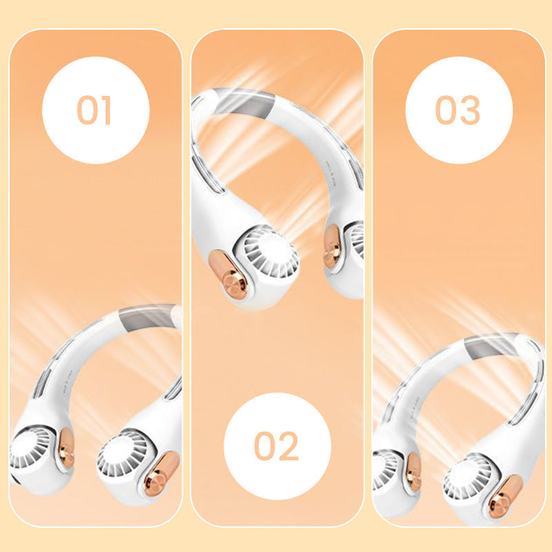 🥳2026 HOT SALE🥳💨 50% OFF!🍃 Neck Air Conditioner Fan – Ultra‑quiet, 360° rotating, 3 speeds. Hands‑free cooling, long battery. Summer essential! 😎🌬️